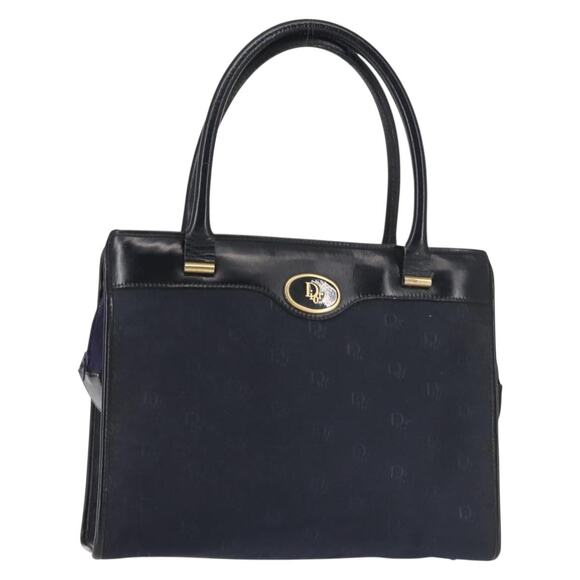 DIOR Honeycomb Canvas Hand Bag Navy Gold - Picture 1 of 13